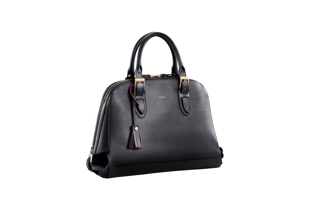 bugatti Kagino schwarze Ledertasche schräg