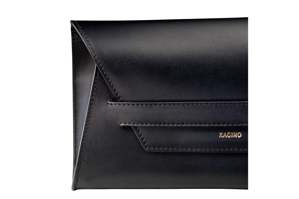 clutch Kagino schwarze Tasche geschlossen